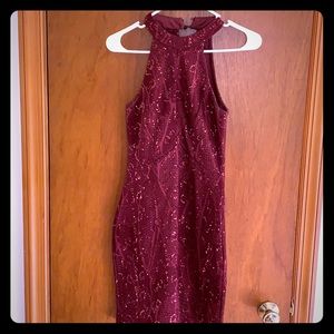 Burgundy Sequined Dress